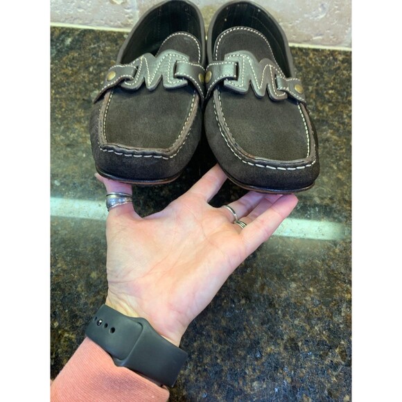Moschino Vintage Brown Suede Leather Loafers Moc Size 44 EU 11 US - Picture 3 of 7